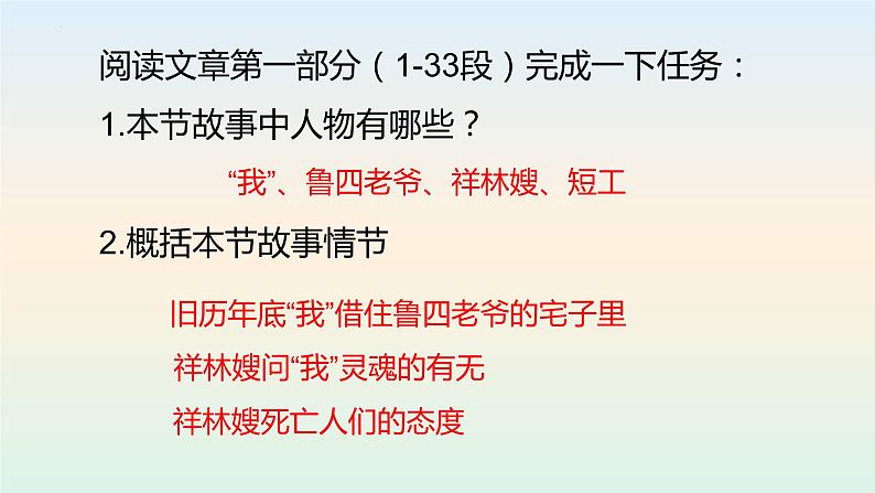 2022-2023学年统编版（2019）语文必修下册 12《祝福》课件  (3)02