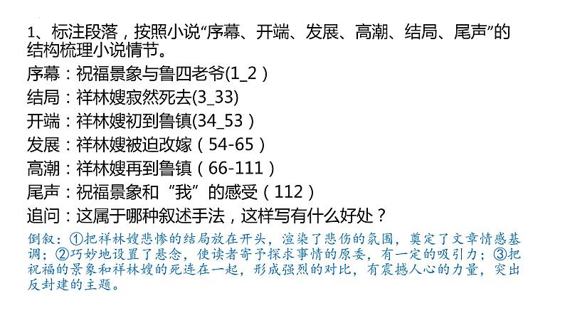 2022-2023学年统编版（2019）语文必修下册 12《祝福》课件  (1)第7页