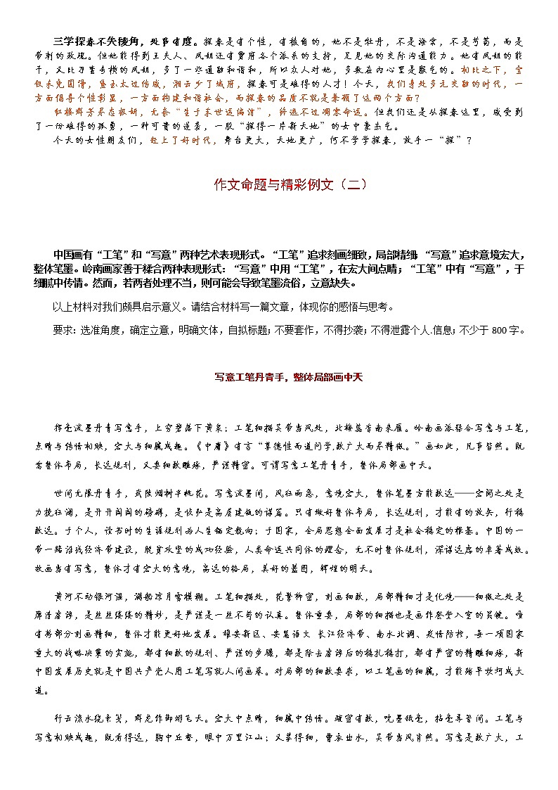 高考语文复习-- 经典命题教思维  精彩例文练作文（2023高考作文示范）第3页
