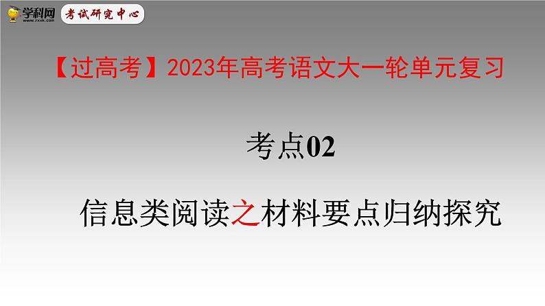 考点02  材料要点归纳探究-高考语文大一轮单元复习课件与检测（全国通用）第1页