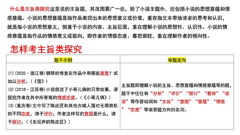 考点10  小说主旨探究-高考语文大一轮单元复习课件与检测（全国通用）第3页