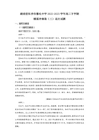 湖南省长沙市雅礼中学2022-2023学年高三语文下学期模拟冲刺卷（三）试题（Word版附解析）