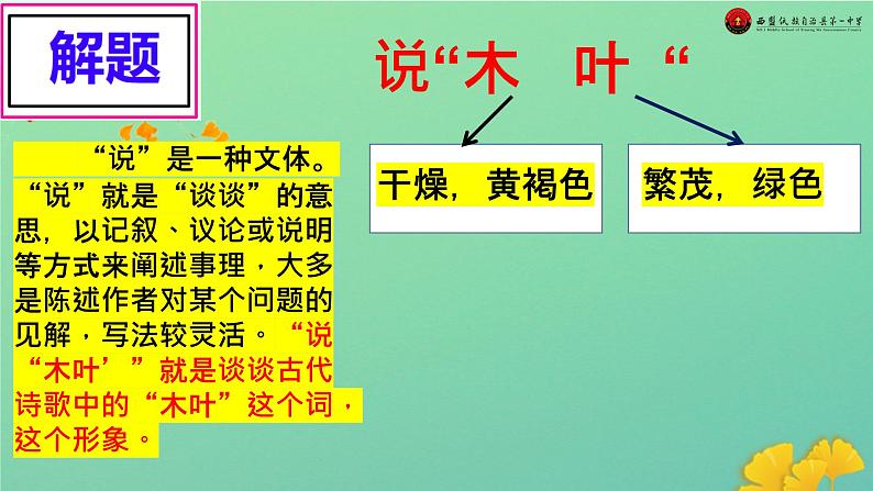 《说“木叶 ”》课件统编版高中语文必修下册06