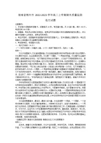 湖南省郴州市2022-2023学年高二上学期期末质量监测语文试题