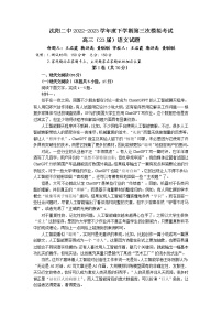 2023届辽宁省沈阳市第二中学高三第三次模拟考试语文试题