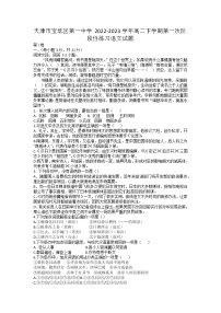 2023天津宝坻区一中高二下学期第一次阶段性练习语文试题无答案