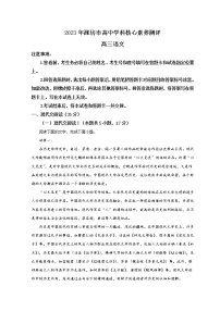 2023潍坊高三下学期3月学科核心素养测评试题语文含解析