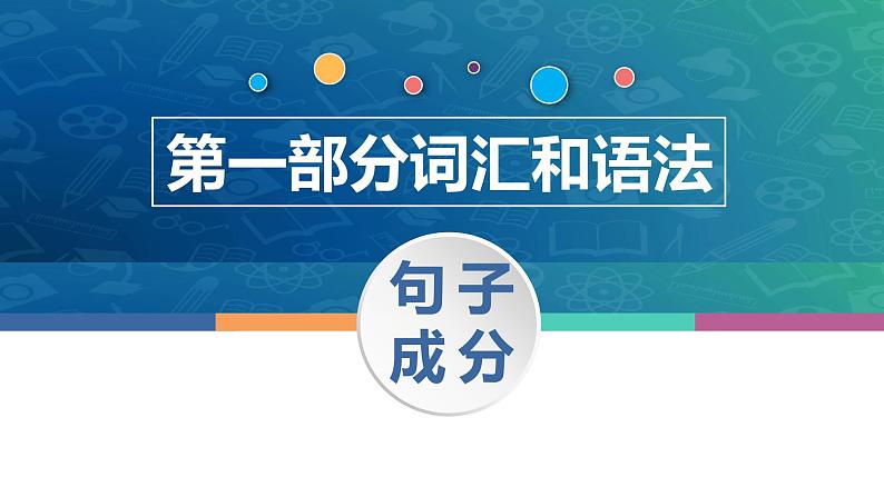 中职高考英语（语文版）一轮复习语法专项课件：句子成分01