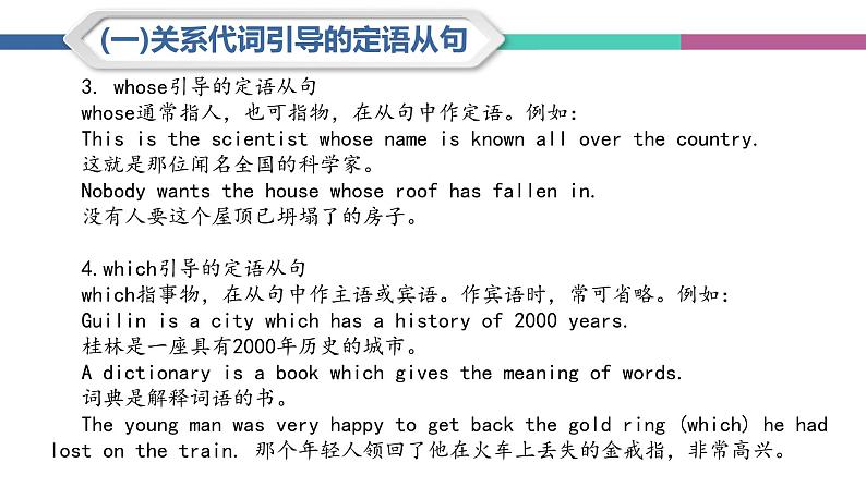 中职高考英语（语文版）一轮复习语法专项课件：形容词性从句(定语从句)08