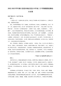 2022-2023学年浙江省杭州地区重点中学高三下学期模拟检测语文试卷（含答案解析)