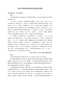 2023年河北省高考语文适应性试卷（含答案解析)