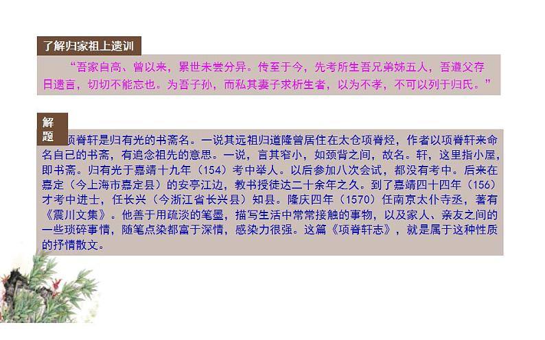 2022-2023学年统编版高中语文选择性必修下册9.2《项脊轩志》课件第7页