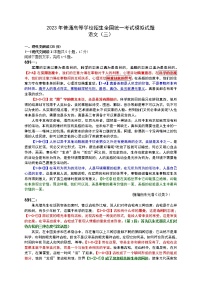 2023年普通高等学校招生全国统一考试模拟试题语文（三）（精讲版）