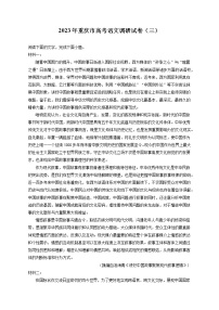 2023年重庆市高考语文调研试卷（三）（含答案解析）