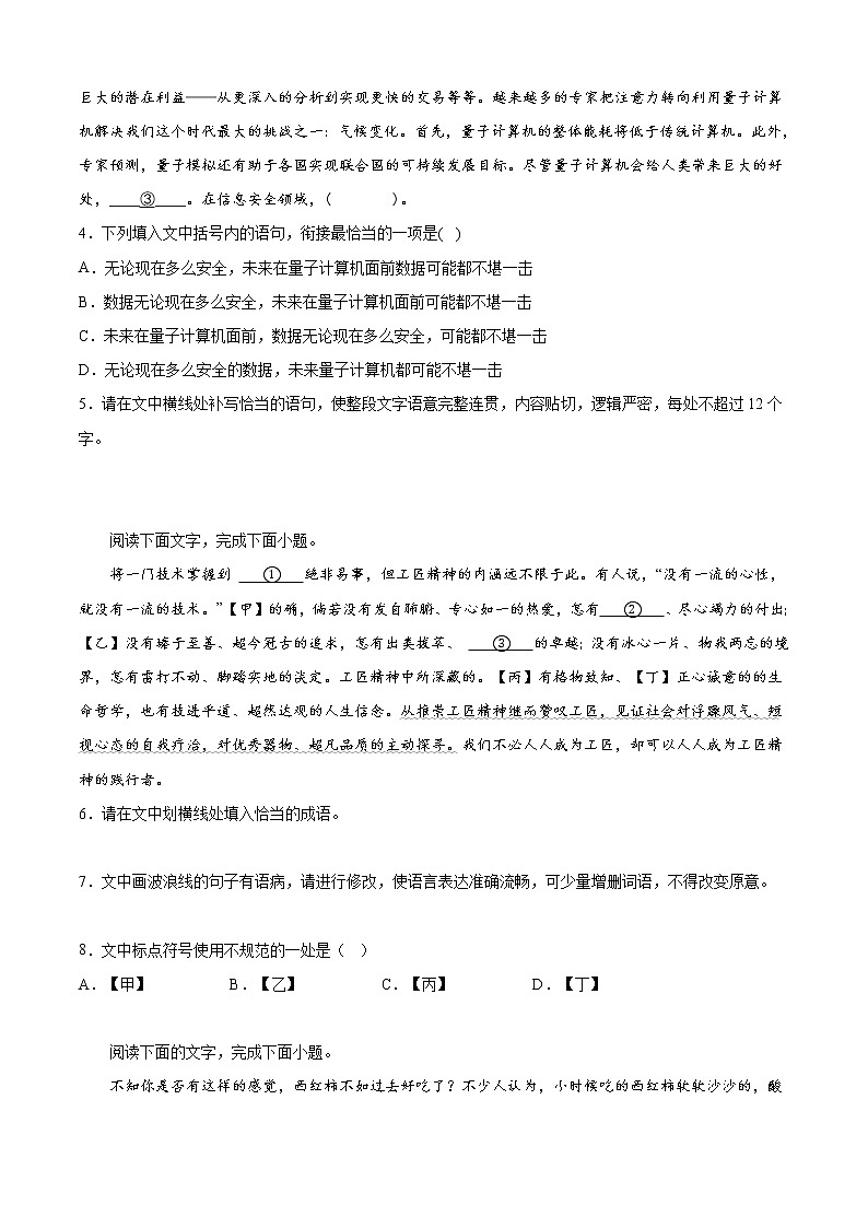 专题06 语言文字运用（知识梳理+过关训练）-2022-2023学年高一语文下学期期中期末考点大串讲（统编版必修下册）02