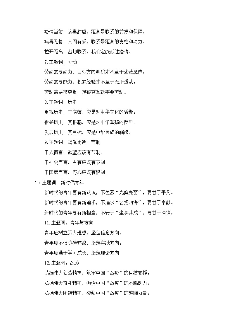 2023届高考语文复习专题★★29个作文分论点02