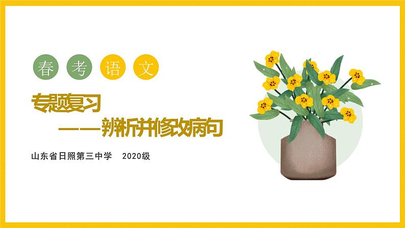 2023届高考语文复习：辨析并修改病句 课件第1页