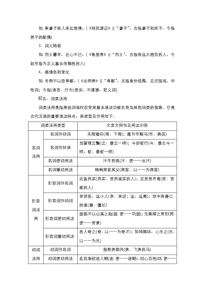 新教材-高中语文-必修（上册）--学案二　高中必备古代汉语语法知识（导学案）02