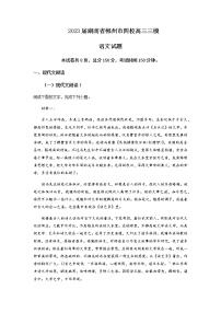 2023届湖南省郴州市安仁县第一中学高三三模语文试题含解析