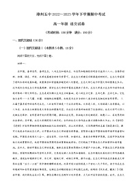 2022-2023学年福建省漳州市五中高一下学期期中语文试题含解析