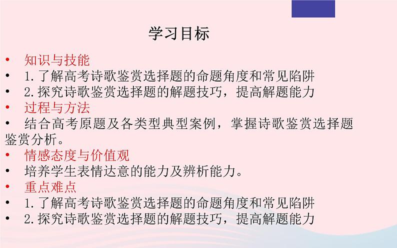 2023年高考语文二轮复习 专题03 诗歌鉴赏之客观选择题课件第2页