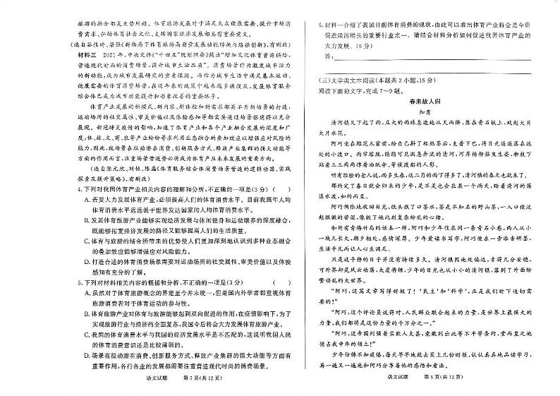 河南省许平汝部分学校2022-2023学年高三下学期期中考试语文试题第3页