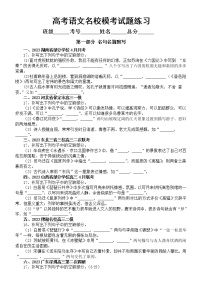 高中语文2023高考复习最新名校模考试题练习（共三种题型，附参考答案和解析）