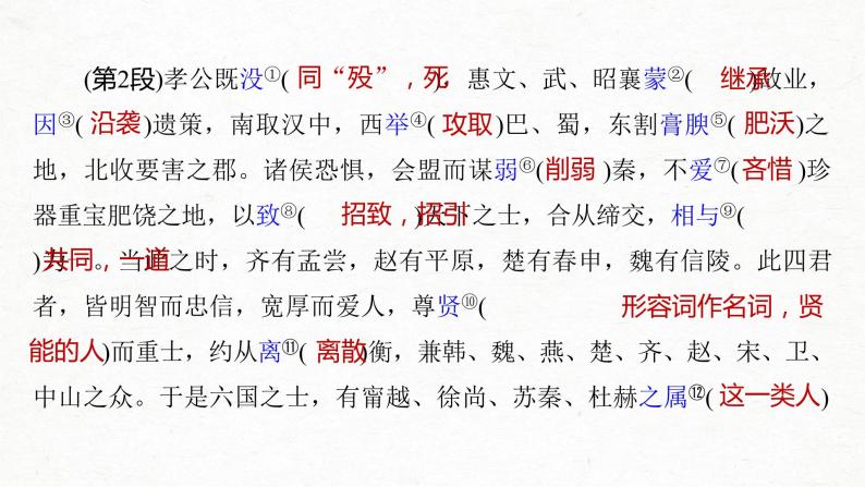 新高考语文第2部分 教材文言文点线面 选择性必修中册 Ⅰ 课文3　过秦论课件PPT03