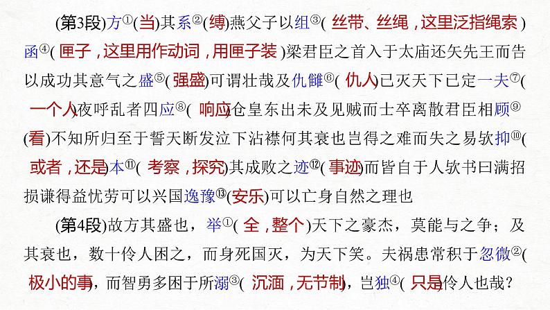 新高考语文第2部分 教材文言文点线面 选择性必修中册 Ⅰ 课文4　五代史伶官传序课件PPT第4页