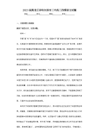 2023届黑龙江省哈尔滨市三中高三四模语文试题（含答案）