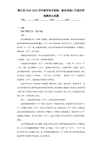 浙江省2022-2023学年高考科目临海、新昌两地5月适应性检测语文试题（无答案）