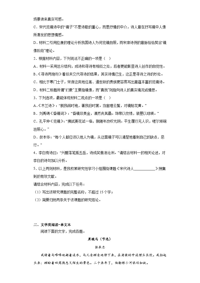 2023届湖南省郴州市宜章县高三二模语文试题（含答案）03