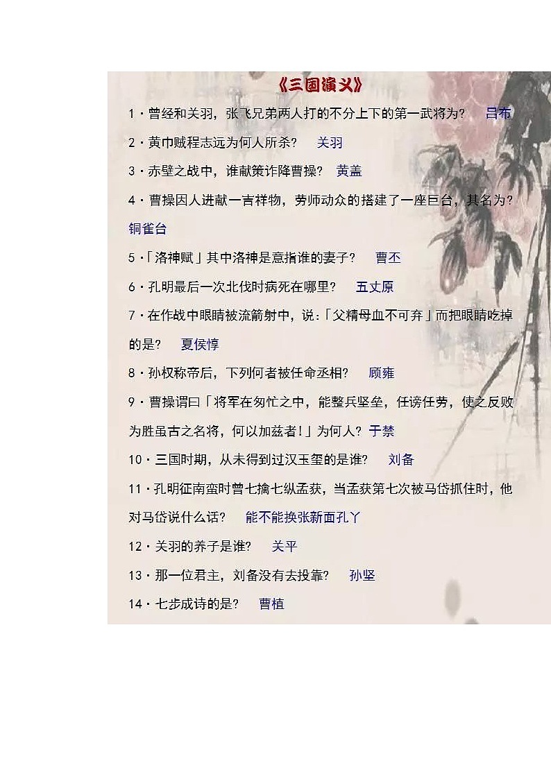 高考语文四大名著常考文化常识300题第1页