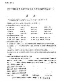 2019-2020学年湖南省普通高中学业水平合格性考试模拟卷（一） 语文试题 PDF版