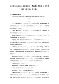 山东省各地市2023届高考语文一模试题分类汇编-02文学类阅读（单文本、双文本）