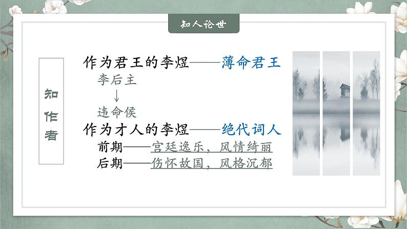 古诗词诵读《虞美人（春花秋月何时了）》课件  2022-2023学年统编版高中语文必修上册07