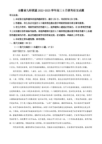 安徽省九师联盟2022-2023学年高三5月联考语文试题 Word版含解析