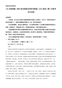 浙江省名校新高考研究联盟Z20联盟2023届高三语文三模试题（Word版附解析）