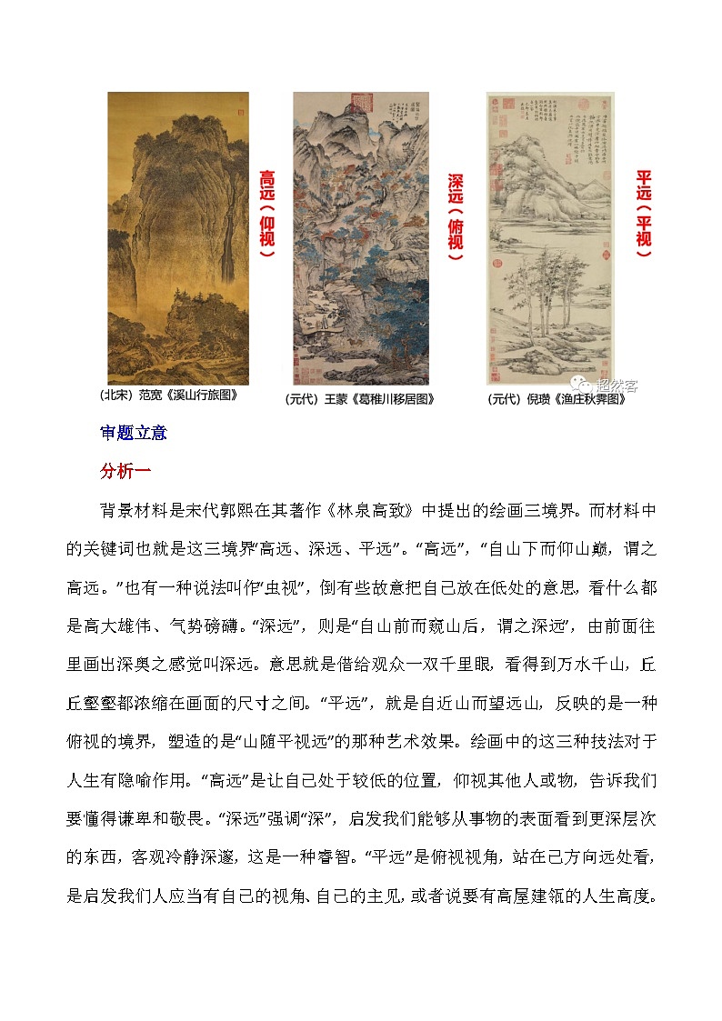 思辨类作文写作指导24：三元思辨“俯视、仰视、平视”审题指导及优秀范文-高考语文思辨类作文写作全面指导02