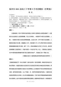 2021届江苏省徐州市高三下学期5月考前模拟（打靶卷）语文试题 PDF版