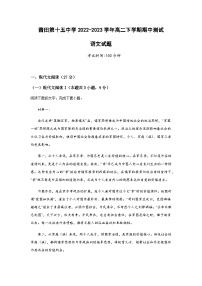 福建省莆田第十五中学2022-2023学年高二下学期期中测试语文试题（Word版含答案）