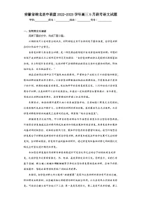安徽省皖北县中联盟2022-2023学年高三5月联考语文试题（含解析）