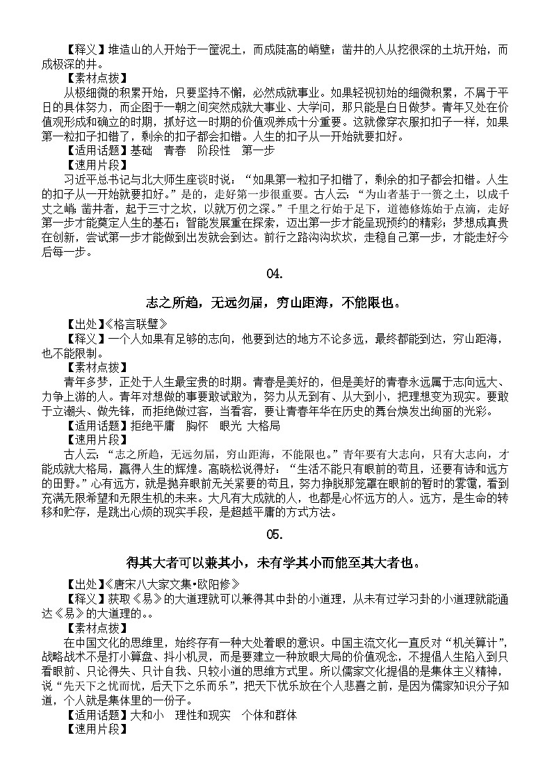 高中语文高考“青春与梦想”主题作文典故素材（共8个）第2页