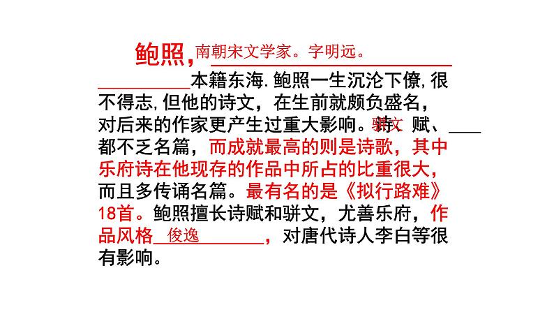 古诗词诵读《拟行路难（其四）》课件2022-2023学年统编版高中语文选择性必修下册05