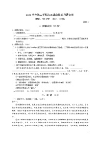 上海市华东师范大学松江实验高级中学2022-2023学年高三下学期适应性练习语文试题word版