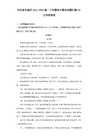 河北省各地区2021-2022高一下学期语文期末试题汇编-02文学类阅读