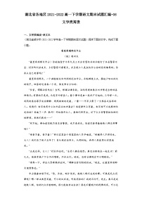 湖北省各地区2021-2022高一下学期语文期末试题汇编-06文学类阅读