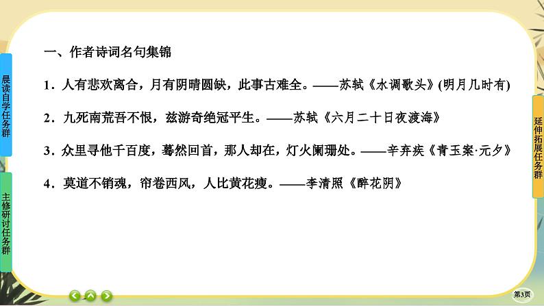 9《念奴娇•赤壁怀古》《永遇乐·京口北固亭怀古》《声声慢（寻寻觅觅）》任务群课件PPT第3页