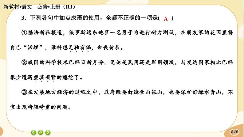 人教统编版语文必修上册·第八单元《词语积累与词语解释》同步练习课件PPT06