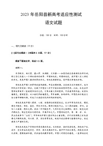 湖南省岳阳市岳阳县2023届高三语文下学期新高考适应性试题（Word版附答案）